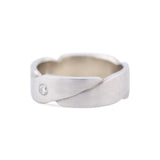 10K White Gold Twist flush Set Diamond Band