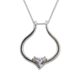 14K White Gold 0.13 Ct Diamond Ring Holder Pendant