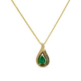 Emerald Diamond Slide Pendant