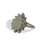 Pear Opal Halo Ring