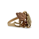 10K Black Hills Gold Ruby Leaf Ring