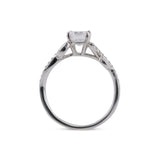 14K White Gold 0.37 Ct Diamond Leaf Mounting