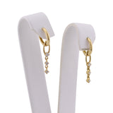 Diamond Mini Hoop Drop Earrings